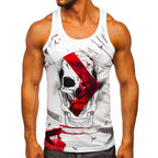 Vitt coolt muskellinne printed