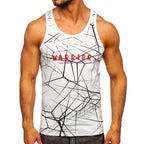 Vitt muskellinne printed Warrior