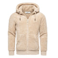 Fleecetröja herr med dragkedja hela vägen - Beige färg