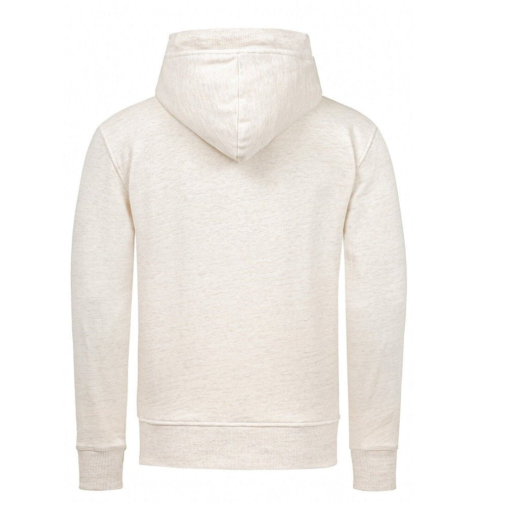 Zip hoodie för herr - Beige herrtröja med dragkedja och luva bakifrån