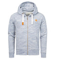 Zip hoodie herr - Blå huvtröja med dragkedja