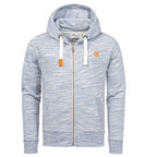 Zip hoodie herr - Blå huvtröja med dragkedja
