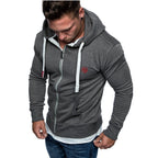 Zip Hoodie Herr - Mörkgrå härlig herrtröja med luva