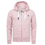 Herr Zip Hoodie i en härlig vinröd melange färg - Huvtröja