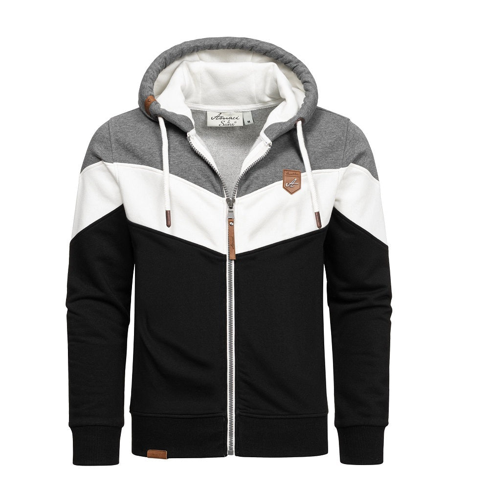 Zip Hoodies Herr - Flerfärgade huvtröjor mörkgrå framifrån