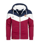 Zip Hoodies Herr - Flerfärgade huvtröjor mörkblå framifrån