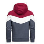Zip Hoodies Herr - Flerfärgade huvtröjor vinröd bakifrån