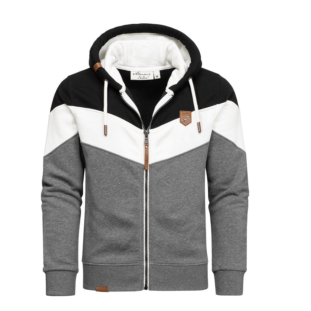 Zip Hoodies Herr - Flerfärgade huvtröjor svart framifrån