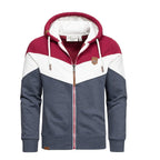 Zip Hoodies Herr - Flerfärgade huvtröjor vinröd framifrån