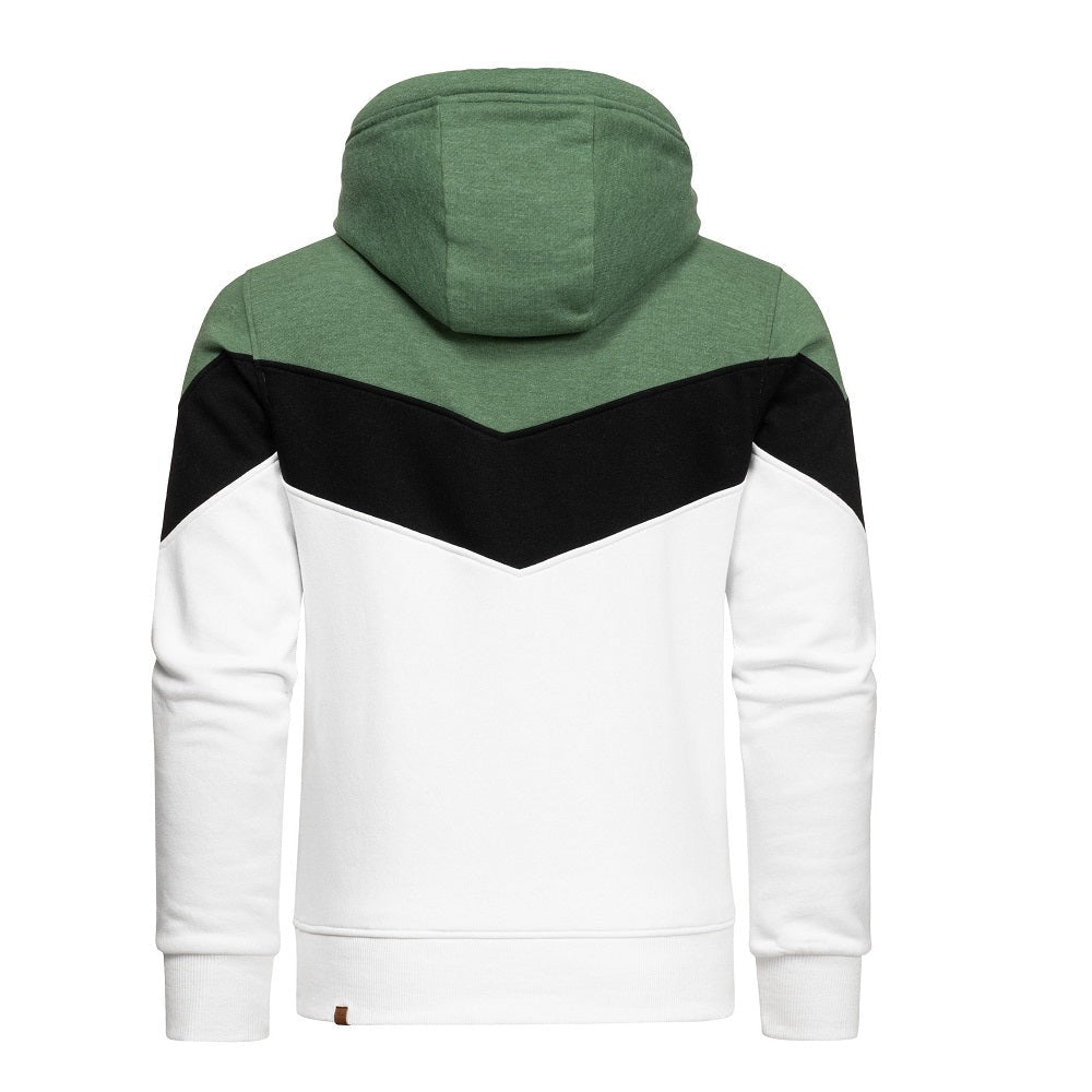 Zip Hoodies Herr - Flerfärgade huvtröjor grön bakifrån