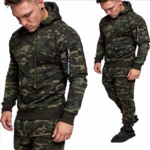 JHN - Träningsoverall Herr Camouflagebyxor & hoodie