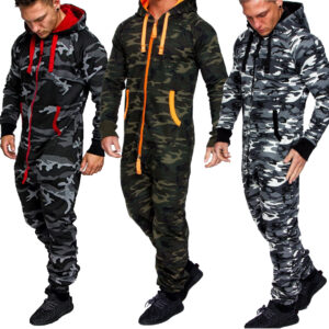JHN - Camouflage onesies jumpsuits med luva