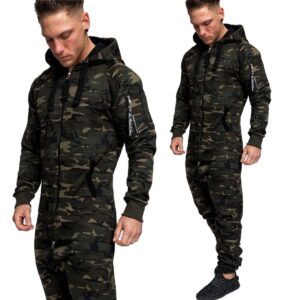 JHN - Grön camouflage Jumpsuit / Onesie | Unisex
