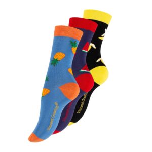 Strumpor med frukttema - 3 pack damstrumpor