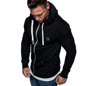 Zip hoodie herr - svarta hoodies