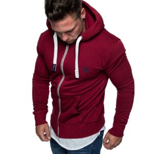 Zip hoodie herr - vinröd herrtröja