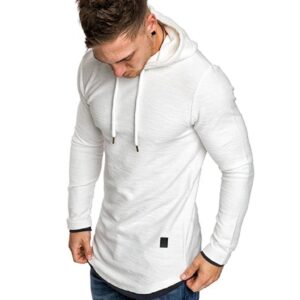 Vit Sweatshirt med huva