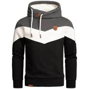 JHN - Flerfärgad hoodie mörkgrå/vit/svart