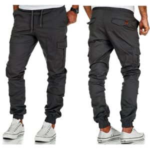 Chino joggers med benfickor och stretch mörkgråa