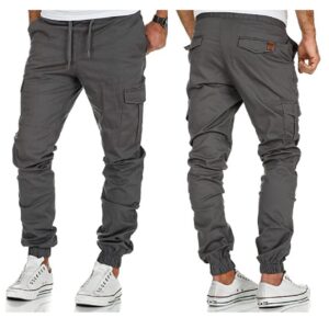 Chino joggers med benfickor och stretch gråa