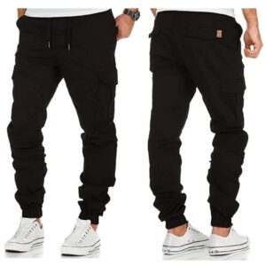 Chino joggers med benfickor och stretch svarta