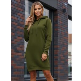 Grön hoodie dam - Extra lång damtröja