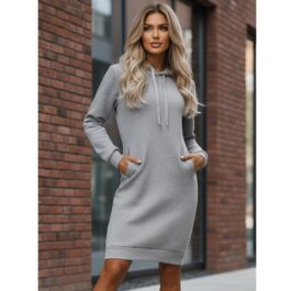 Hoodie dam - Ljusgrå damtröja med luva