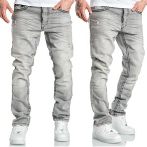 Jeans herr - Ljusgrå regular fit herrjeans