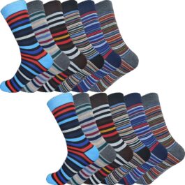 Strumpor - Billiga herrstrumpor randiga storpack