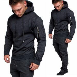 Träningsoverall Herr - Mörkgråa byxor och hoodie 469 kr