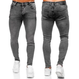 Skinny fit herrjeans - Mörkgråa jeans 489 kr