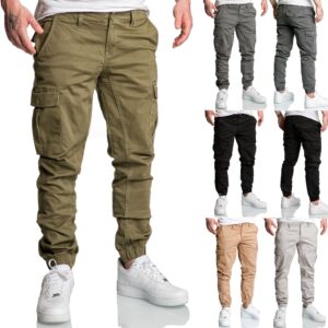 Chino joggers - herrbyxor med cargofickor - 6 färgval