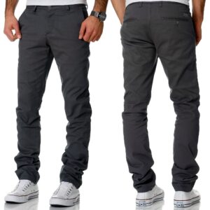 Klassiska mörkgråa herrbyxor - stilrena chinos