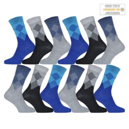 12 par klassiska strumpor herrstrumpor