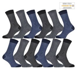 Randiga finstrumpor i storpack - Herrstrumpor