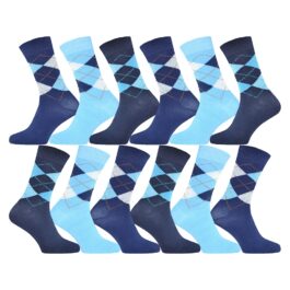 12-pack finstrumpor herr med klassiskt mönster