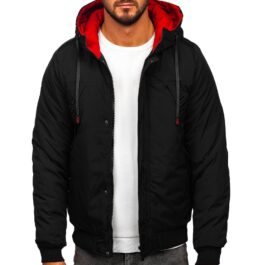 Svart herrjack - Vinterjacka framifrån