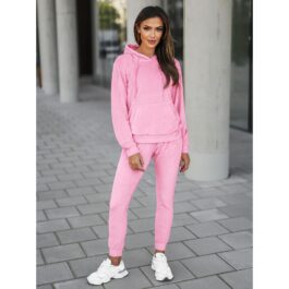 Rosa träningsoverall dam med huvtröja