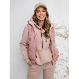 Mörkrosa väst mönstrad insida - Damväst