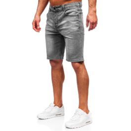 Skuggade jeansshorts - Grafitgråa herrshorts