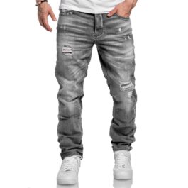 Jeans Herr straight fit Destroyed med stretch