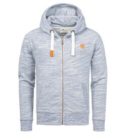 Zip hoodie herr - Blå huvtröja med dragkedja