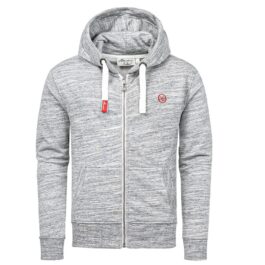 Ljusgrå zip hoodie herr - Huvtröja med dragkedja