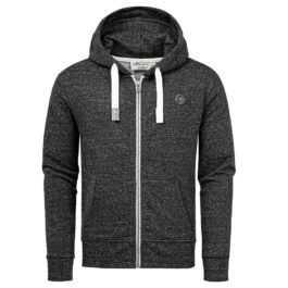 Zip Hoodie herr - svart huvtröja med dragkedja
