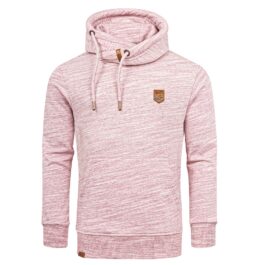 Hoodie Herr - röd melange huvtröja