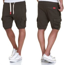 Cargo shorts herr - Kakigröna mjukisshorts