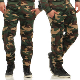 Camouflage mjukisbyxor med cargoficka - modell Boden JHNsport woodland