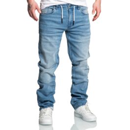 Ljusblåa stretchjeans herr