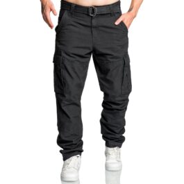 Svarta chinosbyxor med cargofickor