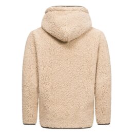 Beige hoodie i skön fleece - Herrtröja bakifrån